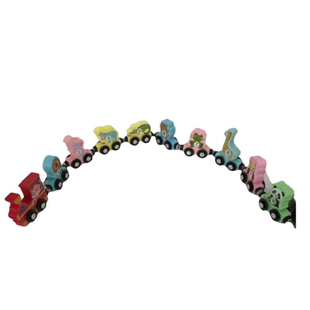 N6/Wooden Dinosaur Number Train Dinosaur Train Set 9 PCS Wooden Toy Cars Missing